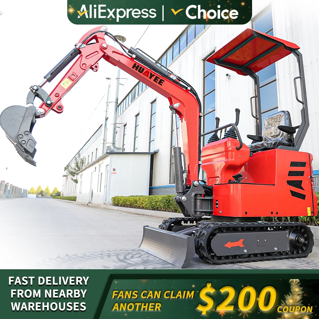 Mini Excavator 1000kg Customized HUAYEE China factory Crawler Excavator Multifunctional  Fast delivery  with cabin Excavator
