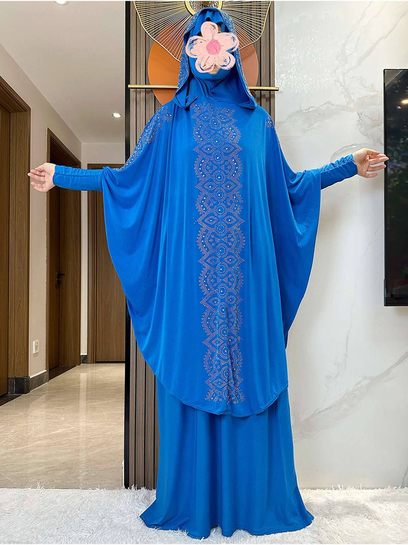 Novo dubai ramadan muçulmano conjunto de oração feminino com capuz hijab com saia longa turquia-africano dubai islam senhora pano kaftan abaya