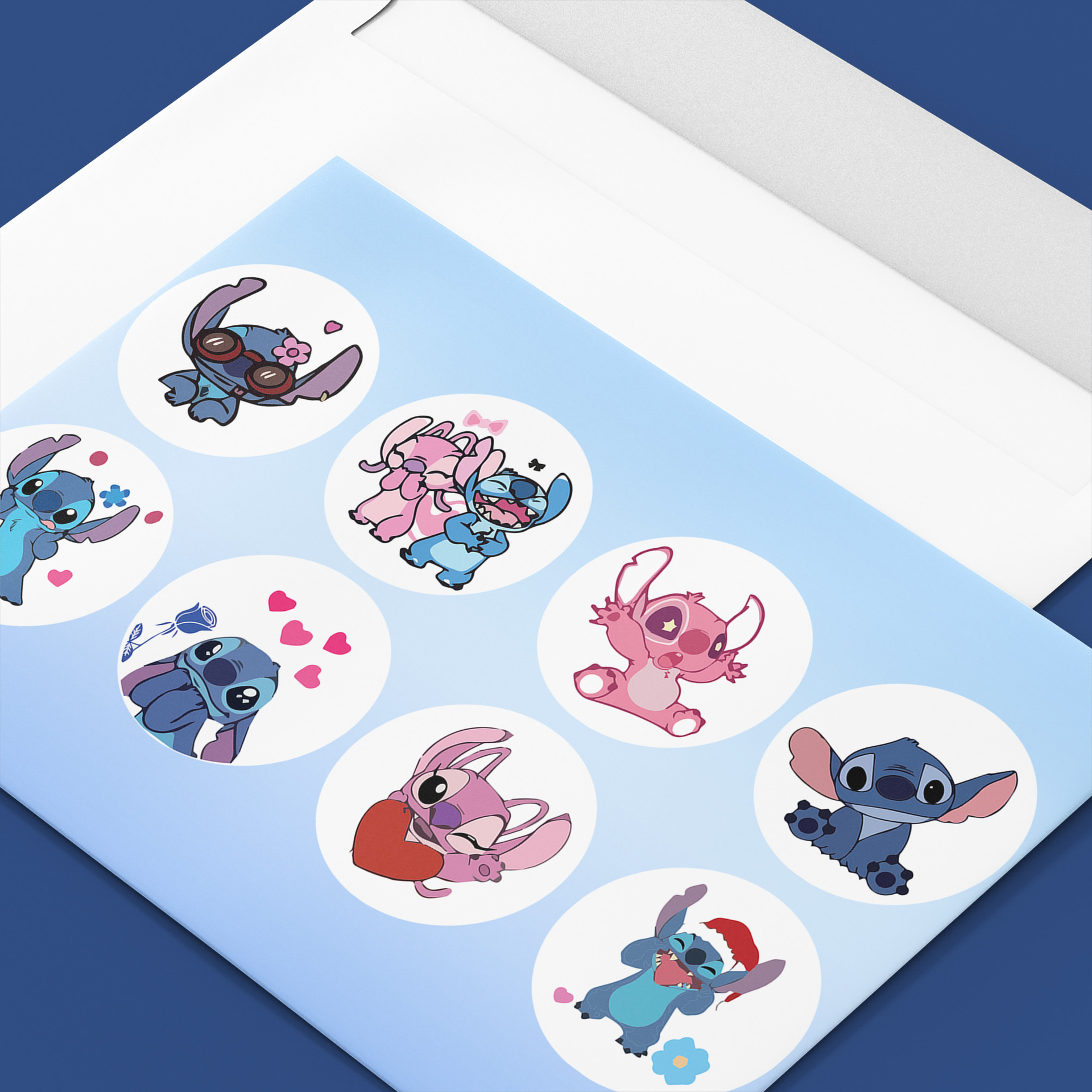 500 sztuk/rolka Disney Stitch uszczelniające naklejki Graffiti Cute Cartoon Anime Lilo i Stitch naklejki okrągłe Diy Decor Album pamiętnik Labe