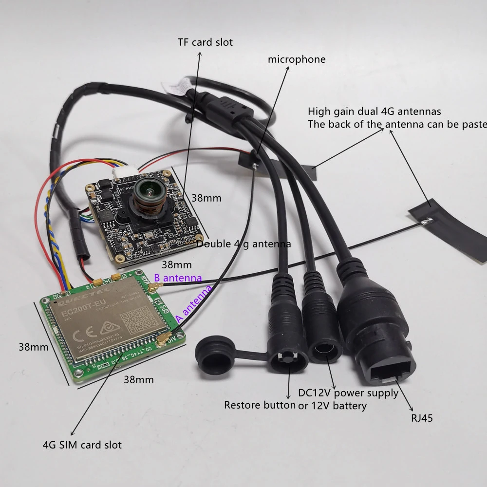Mini 4G Pinhole Camera CCTV P2P Onvif Audio DIY 3G 4G SIM Camera Module Chip Board 4G Wireless IP Camera P2P For Camhipro