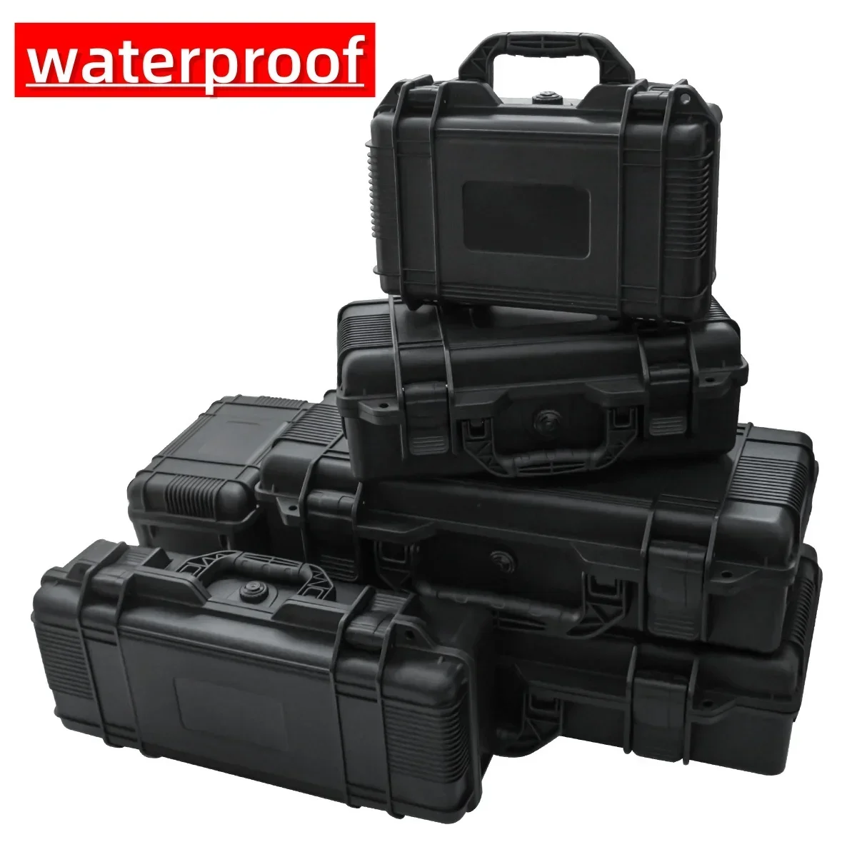 5 Größen wasserdichter Hartschalen-PP-Tragetasche, tragbarer, verschleißfester und stoßfester Werkzeughalter mit Schwammkamera-Aufbewahrungsbox