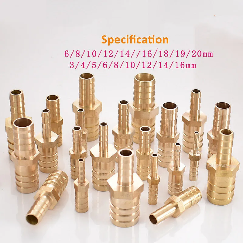 3-25 มม.6 มม.4 มม.8 มม.10 มม.ทองเหลือง 2 WAY ลดตรงท่อ Barb Barbed ท่อลดทองแดง COUPLER CONNECTOR ADAPTER