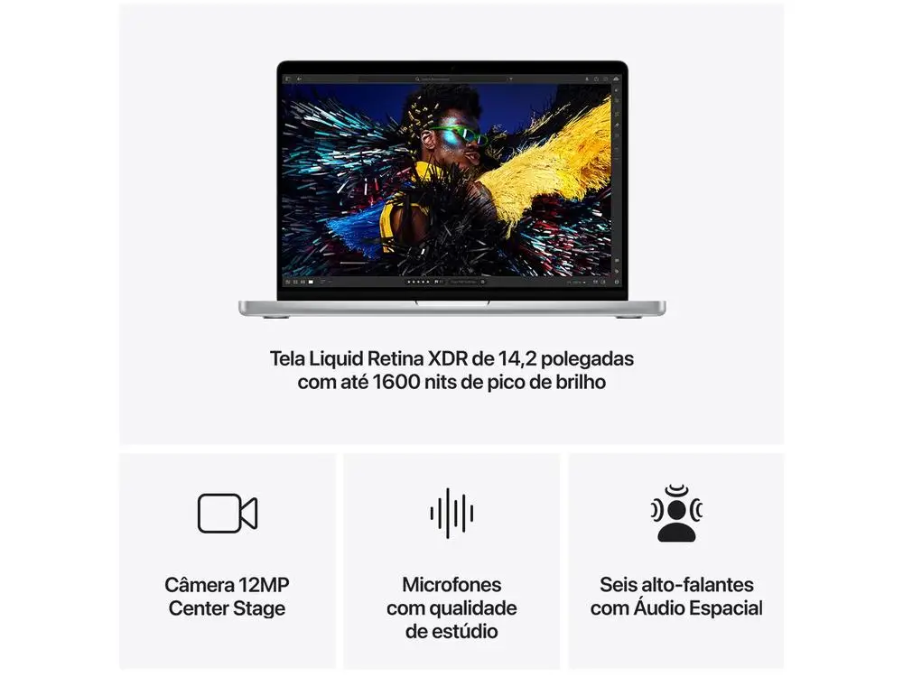 Notebook Macbook Apple Pro 14" M4 16GB RAM SSD 1TB Prateado