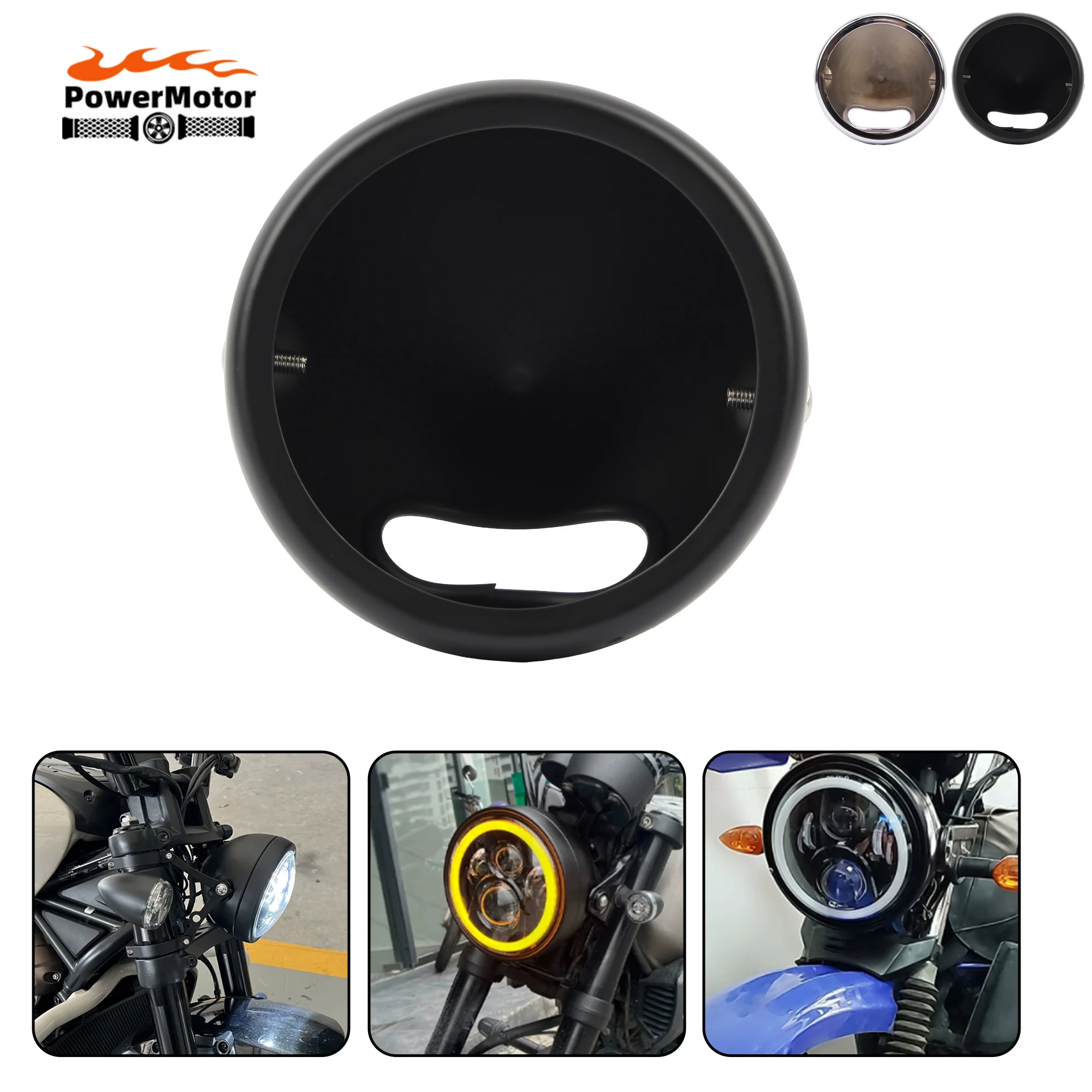 5.75 inch 7 inch LED Koplamp Emmer voor Harley Koplamp Retro Cafe Racer Koplamp Behuizing Cover Beugel Universele Accessoires