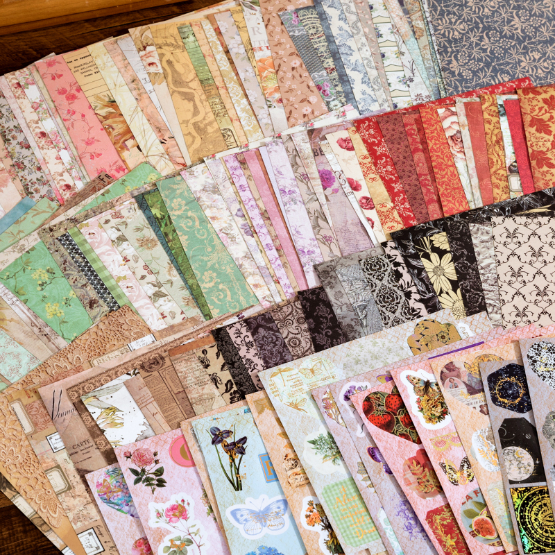 20 stücke Vintage Hintergrund Aufkleber Blumen Bronzing aufkleber Dekorative Retro pose DIY Kreative Collage material Set