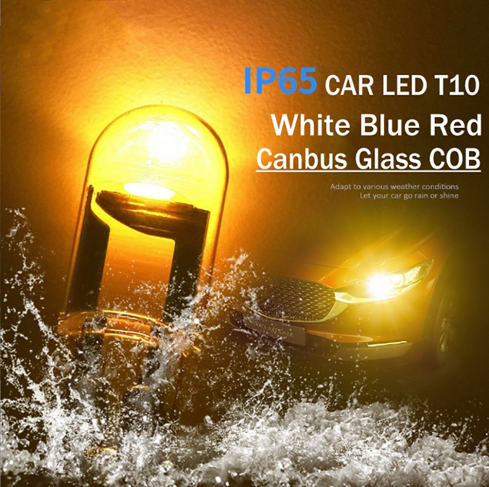 T10 W5W LED voiture Canbus verre COB 6000k lecture dôme lampe marqueur cale plaque d'immatriculation ampoule 168 194 192 DC 12V blanc bleu rouge