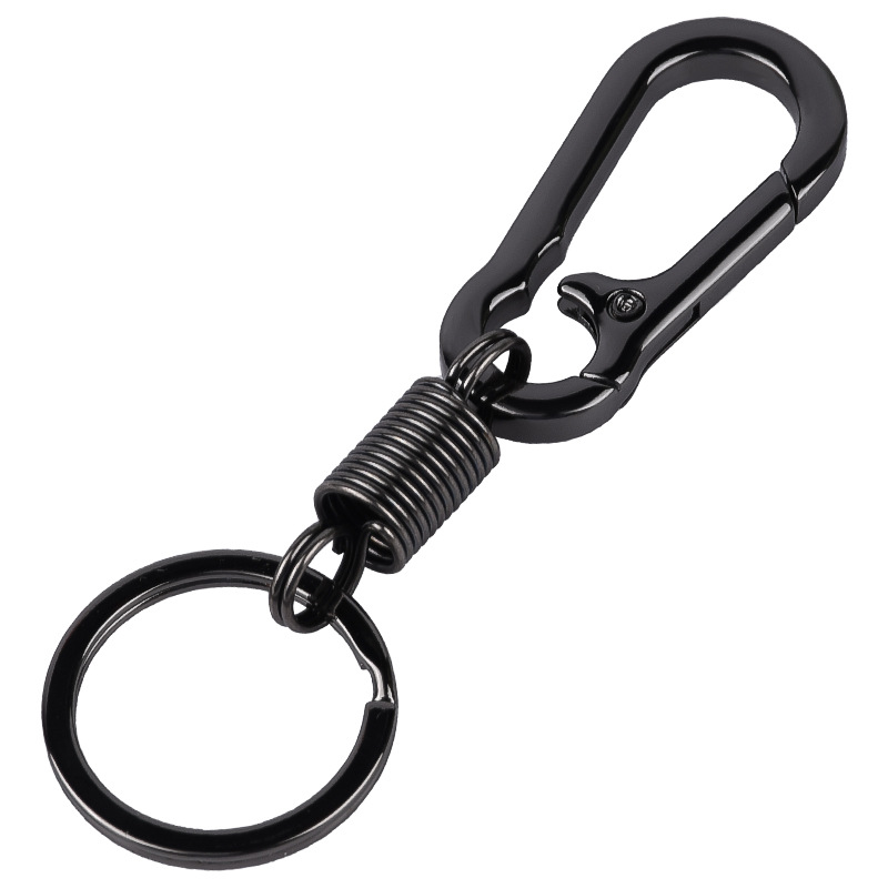 Spring Keychain Climbing Hook Car Keychain Simple Strong Carabiner Shape Keychain Accessories Metal Vintage Keychain