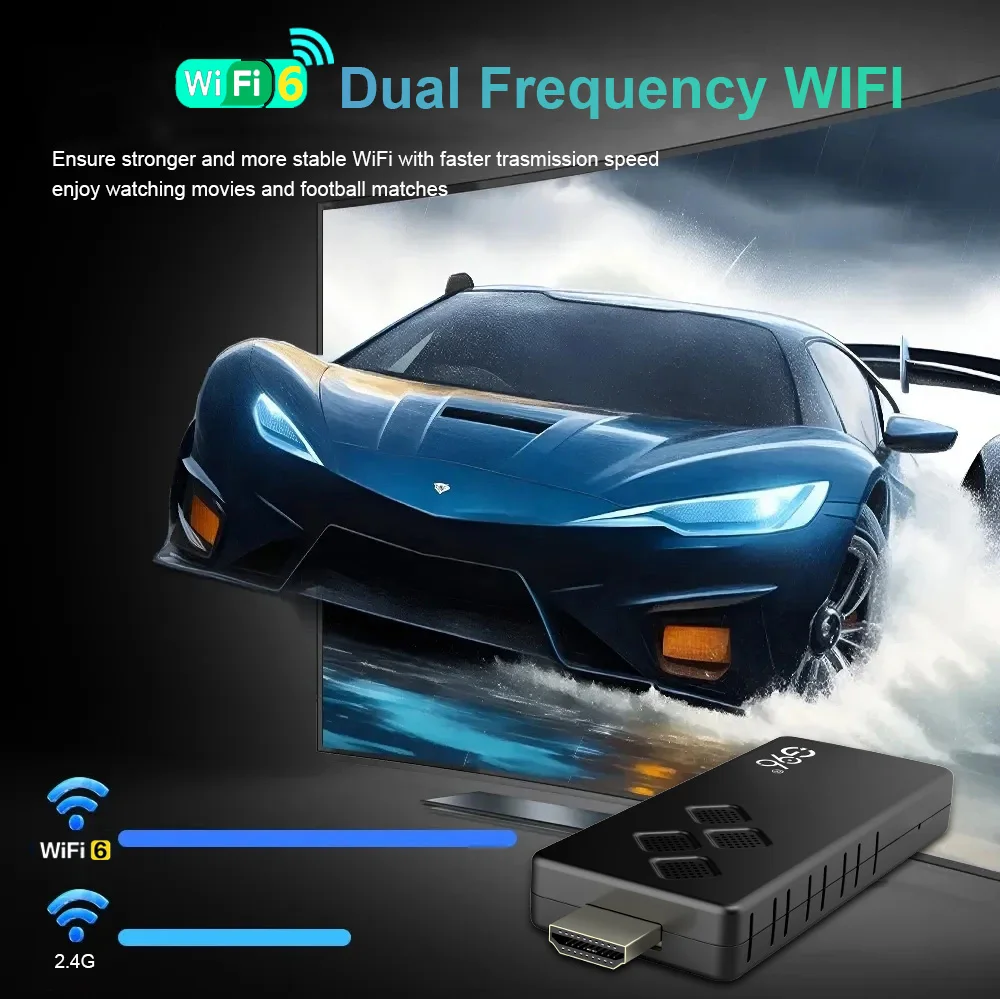 Mortal Android 14 Mini TV Stick Q2 16GB Quad Core Allwinner H313 New Wifi6 BT5.0 Global Streaming Smart TV Box VS Fire TV Stick