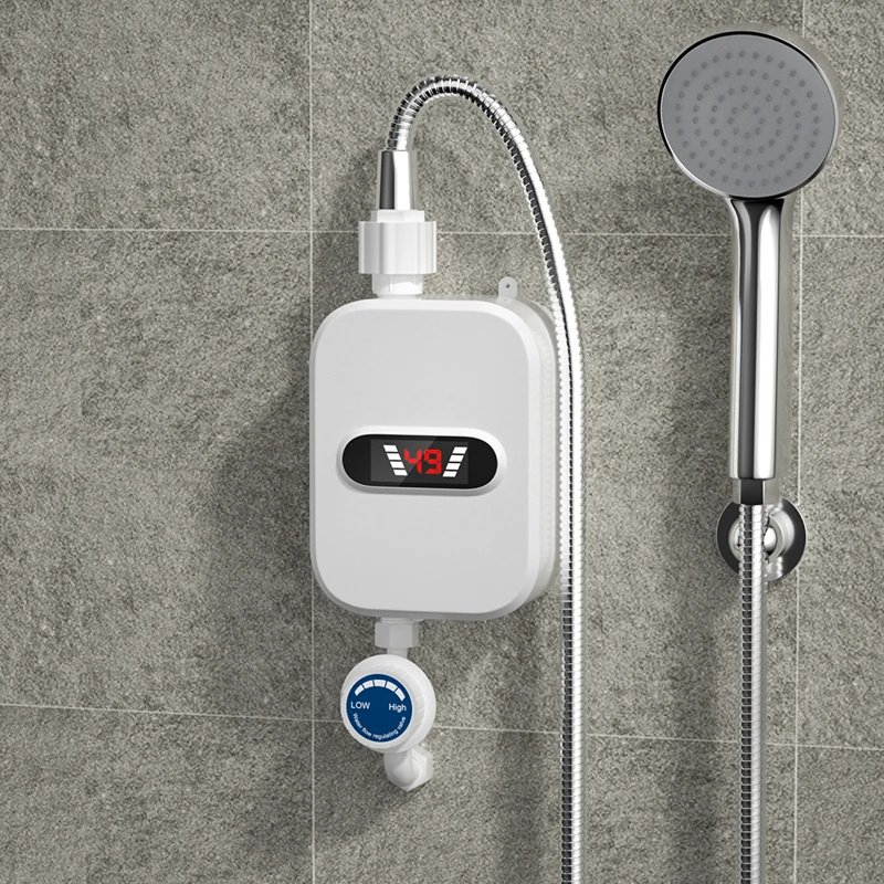 3500W elektryczny Mini natychmiastowy podgrzewacz ciepłej wody bateria łazienkowa z kranu ogrzewanie 3 sekundy natychmiastowy podgrzewacz wody zestaw głowicy prysznicowej