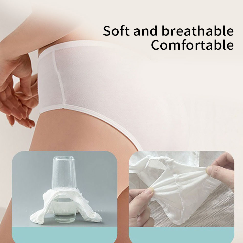 Ropa interior de Viaje cómoda para mujeres, bragas de algodón desechables para embarazadas, posparto, viajes rápidos, eliminación diaria, 5 unids/lote por paquete