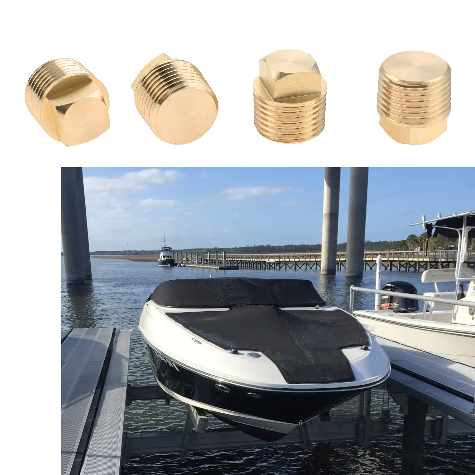 2 Stuks 1/2 "Npt Bootpluggen Massief Messing Afvoerpluggen Flare Buisfitting Reserve Garboard Aftappingsset Voor De Meeste Onderdelen Van De Scheepsrompen