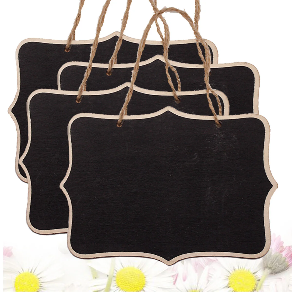  4 PCS Blackboard Decoration Hanging Sign Multi-purpose Plaque Mini Chalkboards The Signs Wooden