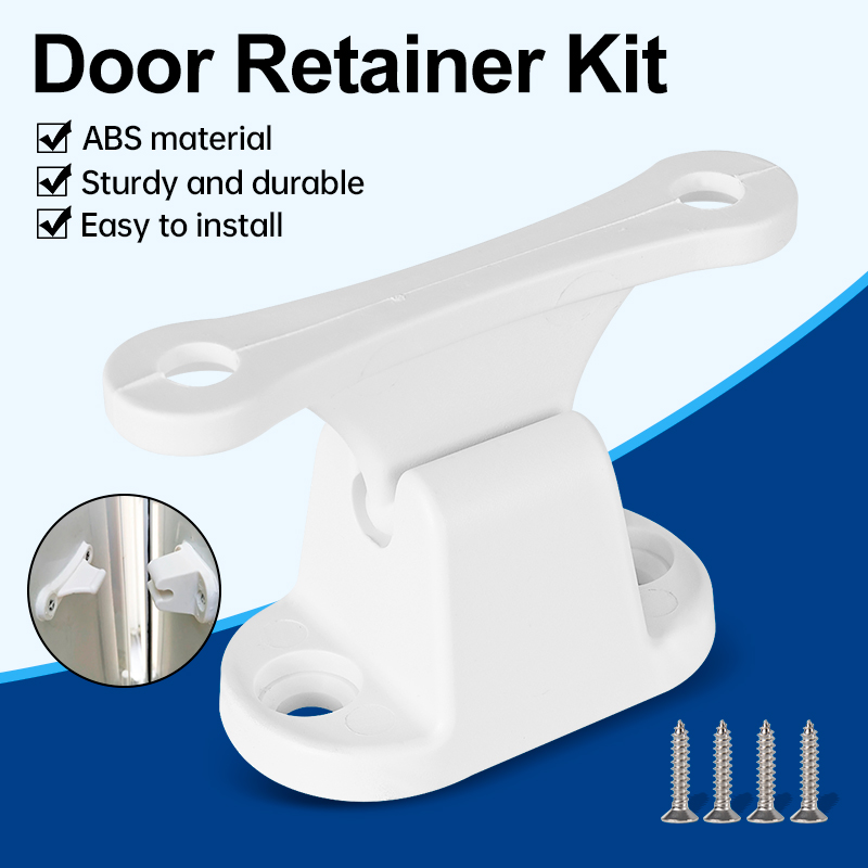 Motorhome door stopper, T-shaped door stopper fixed buckle set, suitable for motorhomes and campers white\black