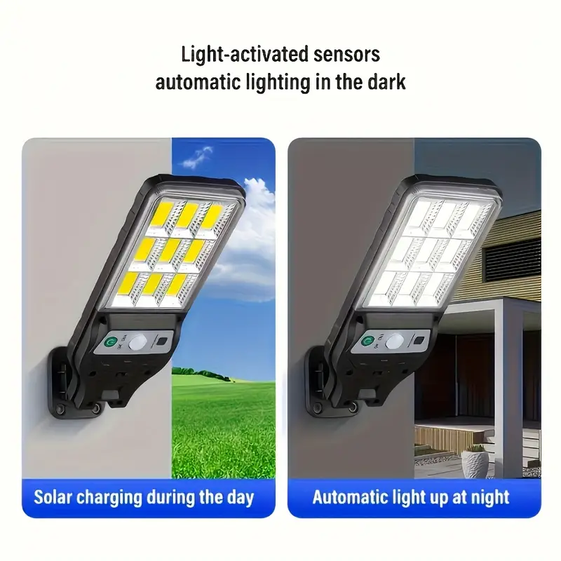 1-6Pcs Outdoor Solar Lights 3 Modes Motion Sensor Solar Waterproof Security Wall Lighting Garden Wall Courtyard Path Lighting