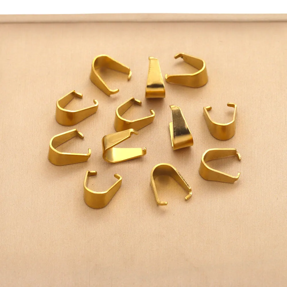 50 pçs banhado a ouro fivela de aço inoxidável fecho para pingentes charme conectores clipe pitada bail fecho diy jóias fazendo suprimentos
