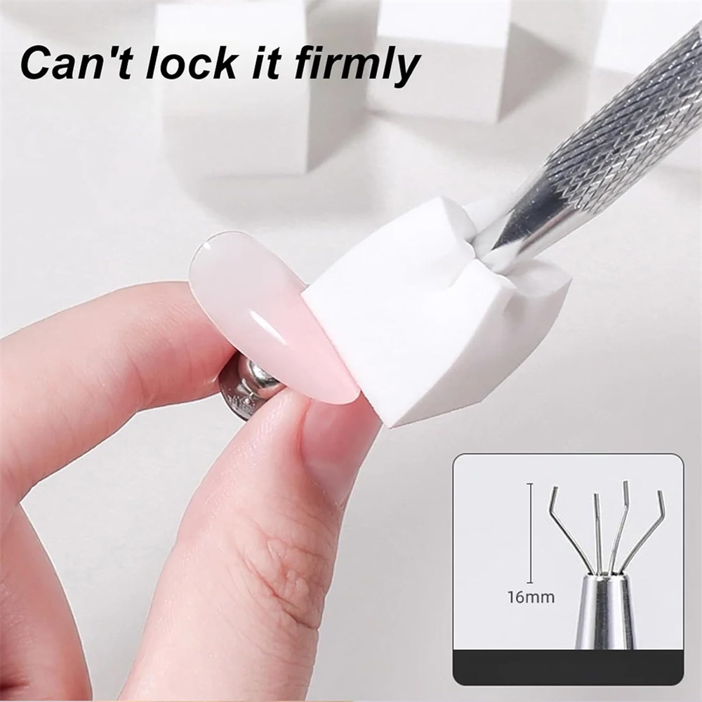 Linmanda-4-clawメタルグラバー、50個、ネイルアート用ミニホワイトスポンジ