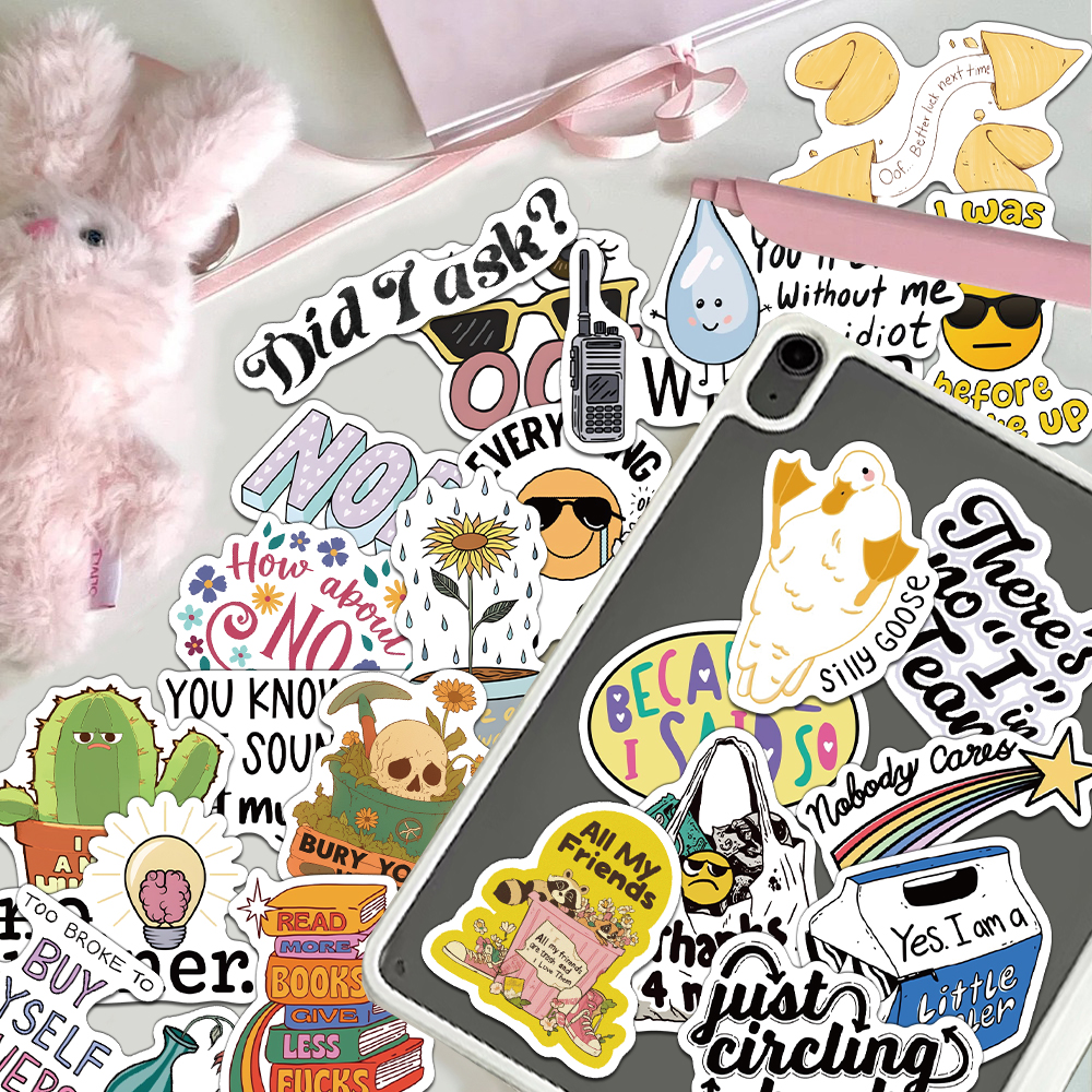 Autocollants SarCastic créatifs, 50 pièces, étuis de téléphone décoratifs, ordinateurs portables, tasses d'eau, planches à roulettes, autocollants imperméables personnalisés DIY