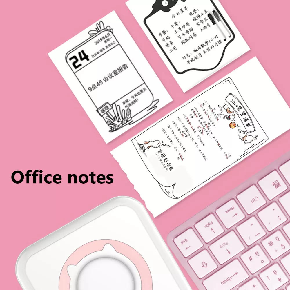 Mini-Druckerpapier, Thermo-Etikettenaufkleber, buntes selbstklebendes Papier für kabelloses Bluetooth-Foto, tintenloser Drucker, 57 mm