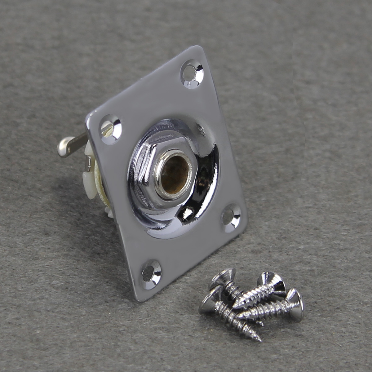 FLEOR 1 Uds conector de salida de guitarra 6,35mm 1/4 Mono Jack Socket JackPate estilo cuadrado para guitarra eléctrica, plata/negro elegir