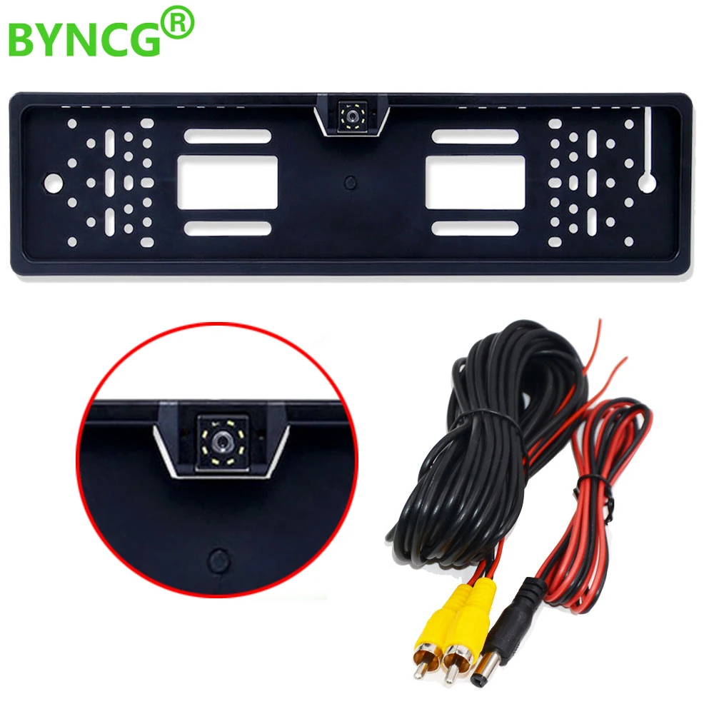 Auto-achteruitrijcamera EU Europees kentekenplaatframe Waterdicht nachtzicht Reverse Backup 4 of 8 LED-licht