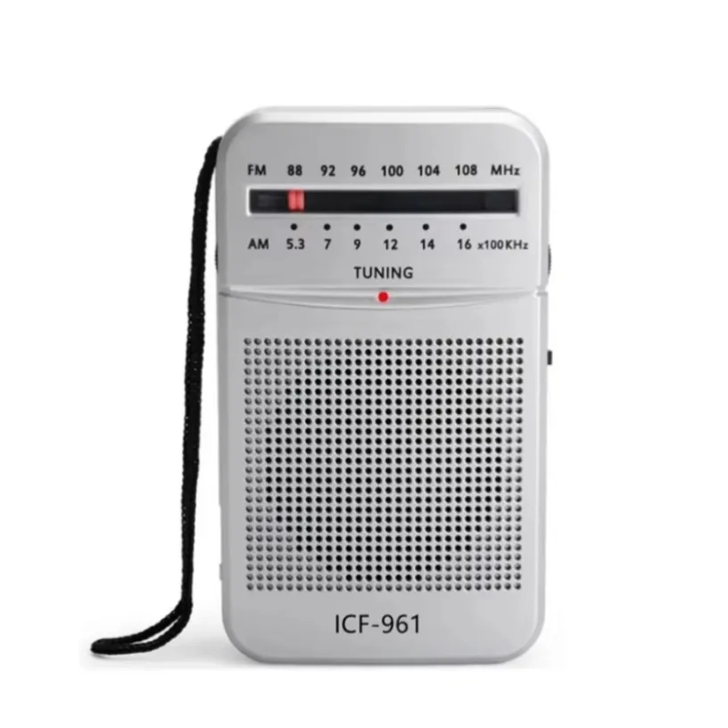 Batteria AA a banda intera Piccola radio portatile Mini AM FM Puntatore Radio tascabile per uso di emergenza in campeggio interno ed esterno