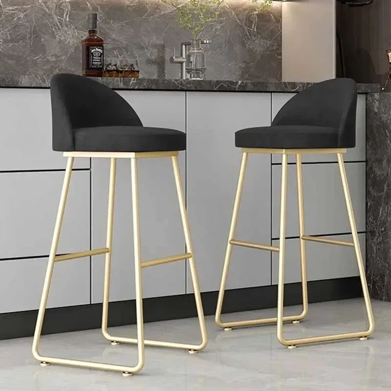 Cozinha de luxo sala estar nordic jantar barra cadeira alta metal dourado macio cadeira escritório sala estar barstuhl móveis para casa