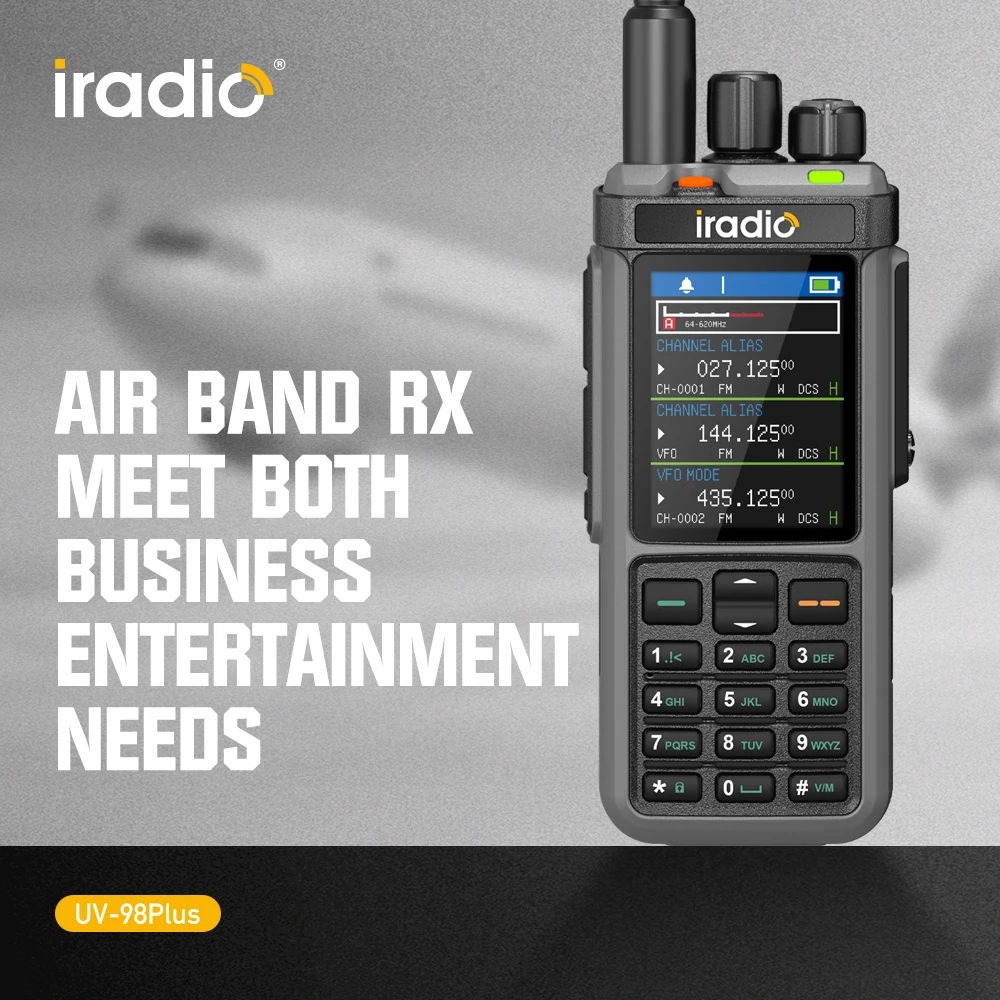 Iradio UV-98PLUS Multi Band 10W FM AM SSB HF Cross Band Repeater Walkie Talkie Type-C Charging Shortwave Ham Radio