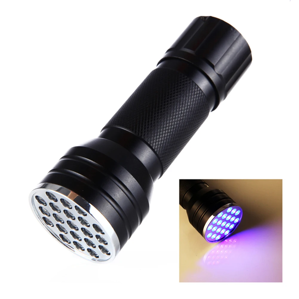 9/21LED UV Light 395nm Waterproof UV Flashlight Ultraviolet Mini UV Lamp Portable Torch Detector for Nails Black Light Lamp