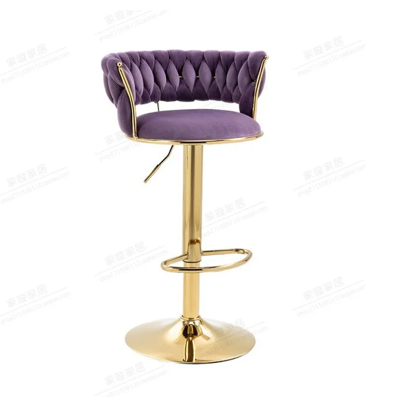Richome Bar Chair Rotating Cashier Counter High Chair Modern And Simple Backrest Height-adjustable Chair