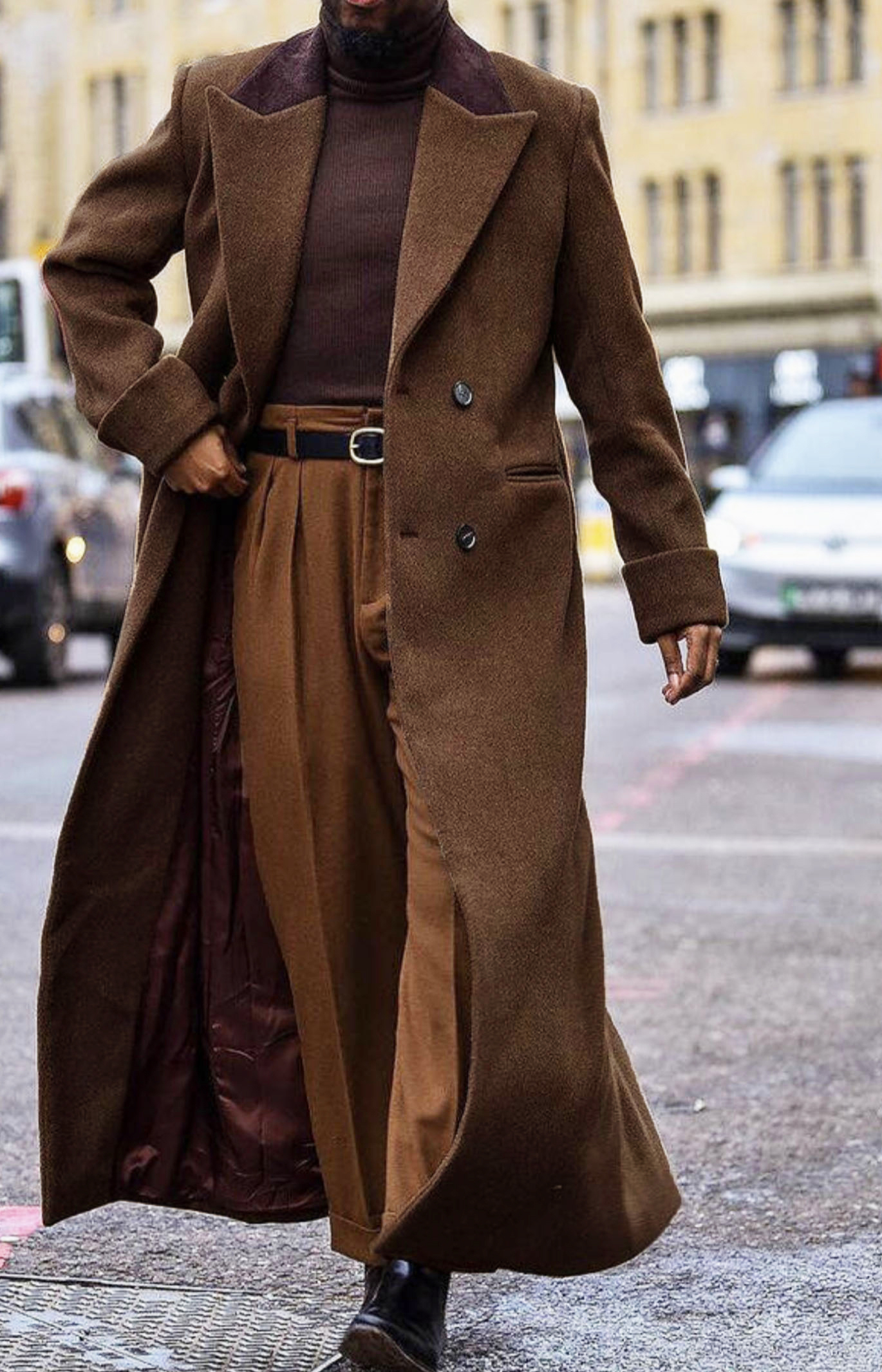 2025 neue Luxus Winter herren Anzüge Blazer 1 Stück Jacke Zweireiher Spitze Revers Langen Mantel Luxus Angepasst Männliche kleidung