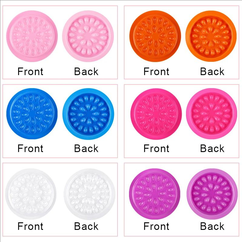 MJ 100pcs Eyelash Glue Holder Eyelashes Extension Supplies Adhesive Pallet Gasket Eye Lashes Tray Plastic Pads Makeup Tool