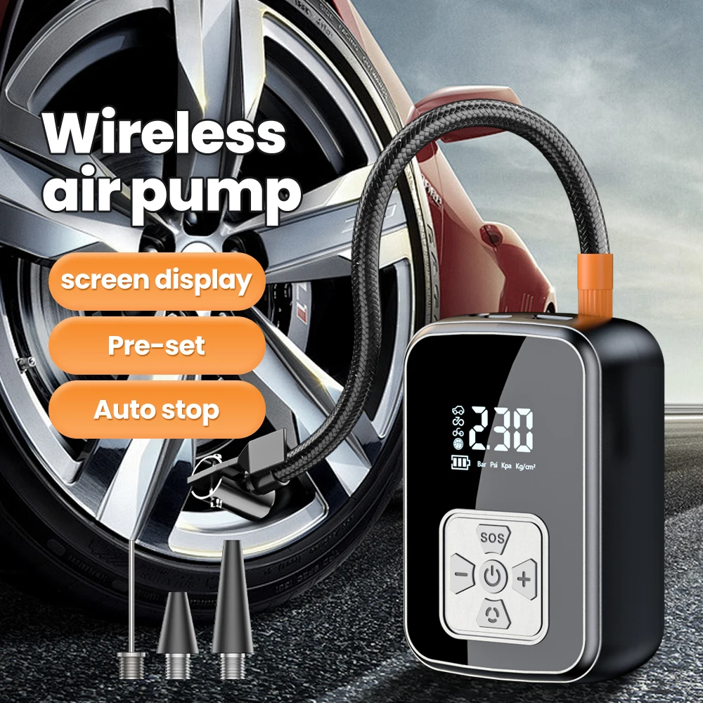 Bomba de aire portátil para coche, inflador de neumáticos eléctrico, pantalla Digital inteligente, inflador de neumáticos para coche, motocicleta, compresor de aire para bicicleta