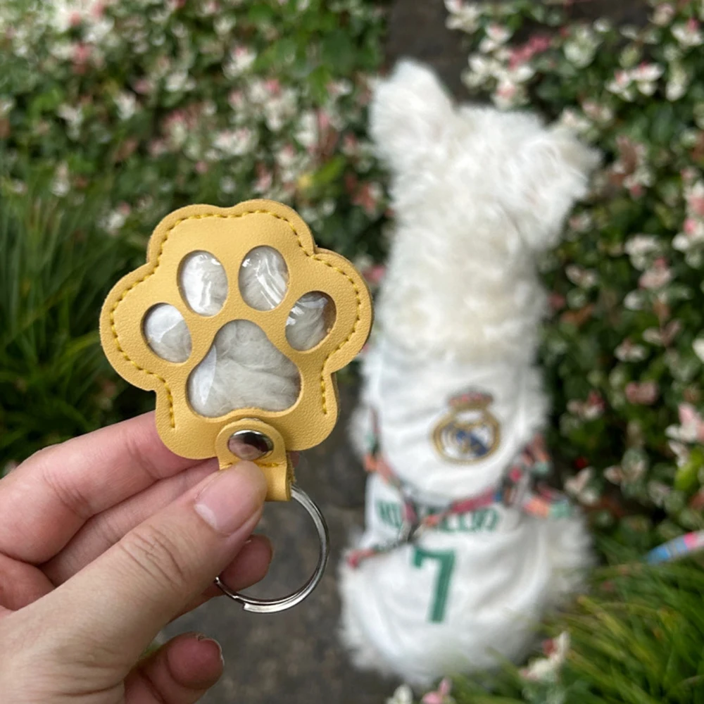 1PC Tierhaar-Aufbewahrungs-Schlüsselanhänger, Hundepfotenfoto, Katzen- und Hundehaartasche, Gedenk-Aufbewahrungstasche, Gedenkartikel