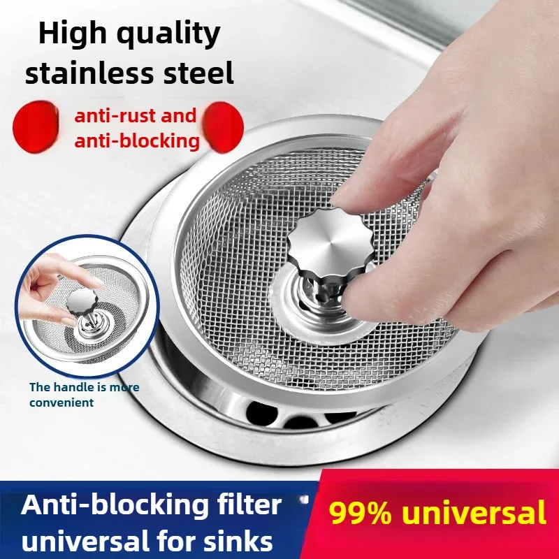 Universele Vuilnis Afvoerpijp Afvoerputje Netto Cover Filter voor Aanrecht Deodorant Cover Rvs Zeef Anti-blok