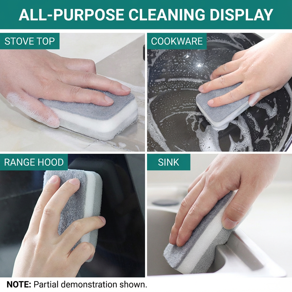 20pcs Pan Pot Cleaning Kit - Double-sided Sponge Scouring Pads for Kitchen Washing & Maintenance