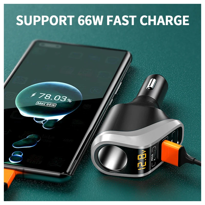 SEAMETAL 66W Carregador de Carro PD20W QC3.0 Porta Tipo USB Carregador de Telefone de Carregamento Rápido 12V/24V Adaptador de Alimentação Universal para Isqueiro
