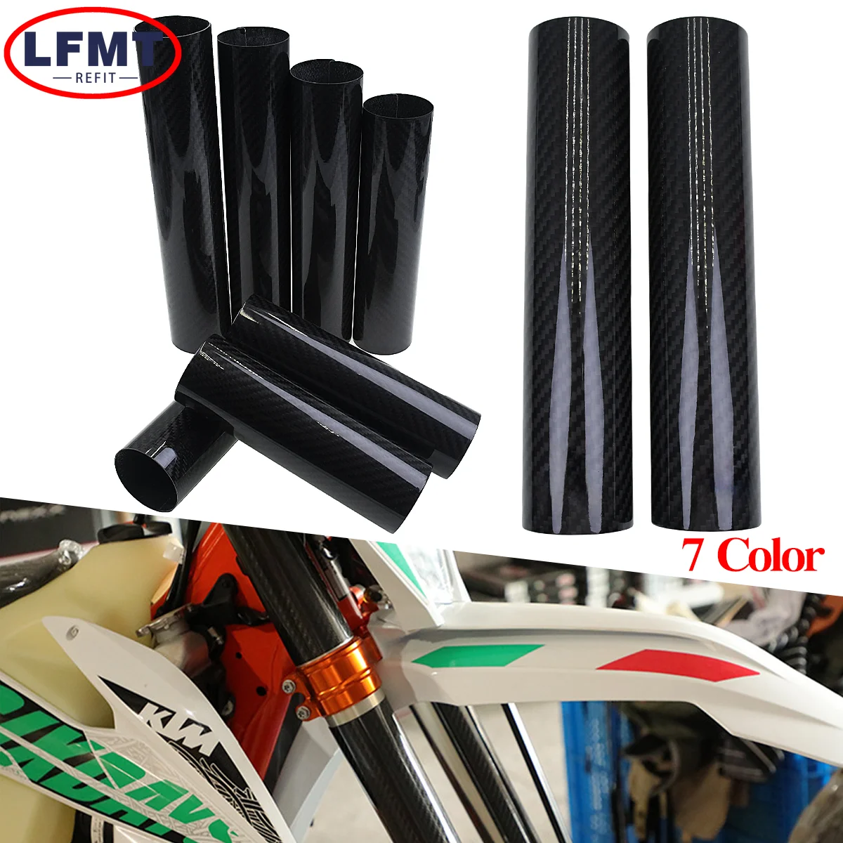 Protector de choque de horquilla delantera ajustable de fibra de carbono de 160MM-260MM para KTM EXC EXCF SX SXF XCW XCF 125 250 300 350 450 500 530