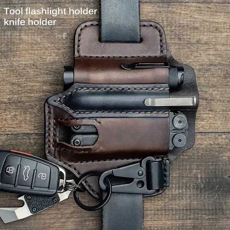 Taktische Multi Tool Gürtel Leder Tasche Tragbare Werkzeug Lagerung Tasche Holster Jagd Taille Lederman Tasche Messer Halter Schraubendreher