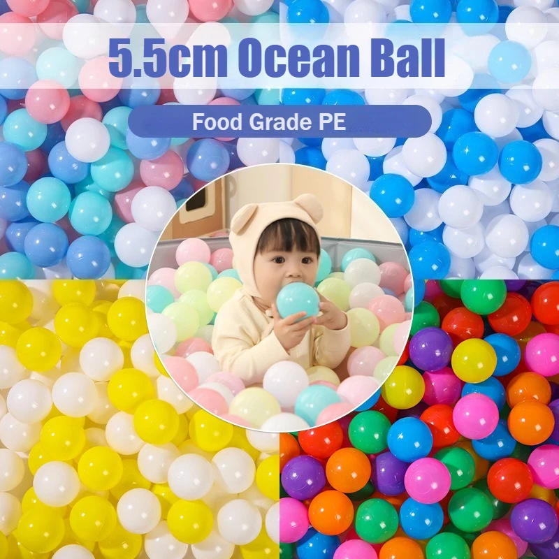 Bolas de plástico para bebés de colores, 50 unidades, bolas suaves ecológicas para el océano, juguete divertido para niños, piscina de agua, bola de olas oceánicas, pelota de juguete