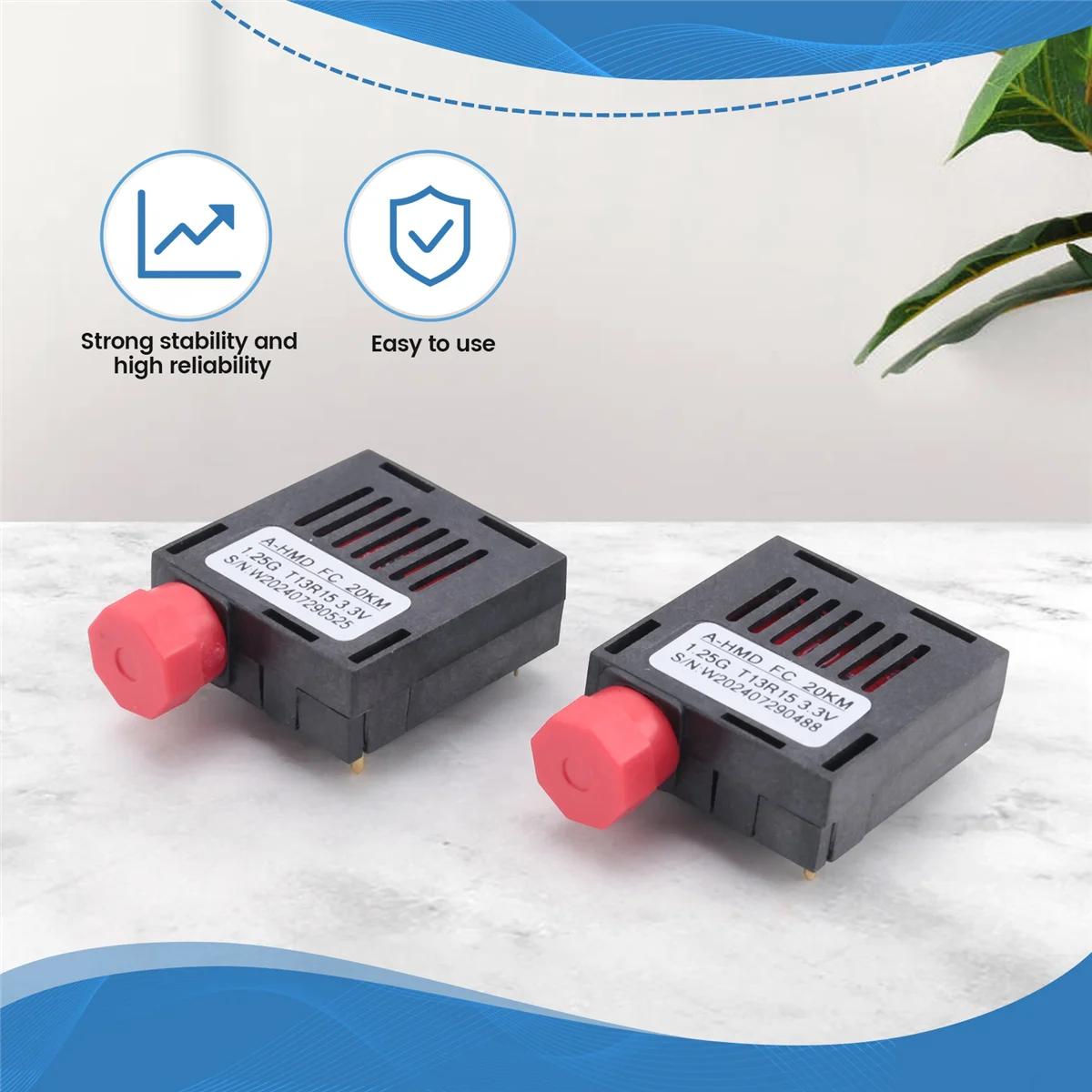 BABQ 1.25G Transceiver optyczny BIDI 1x9 z pojedynczym włóknem 20KM 1310/1550nm 3.3V FC 1250M 1X9 Transceiver optyczny BiDI