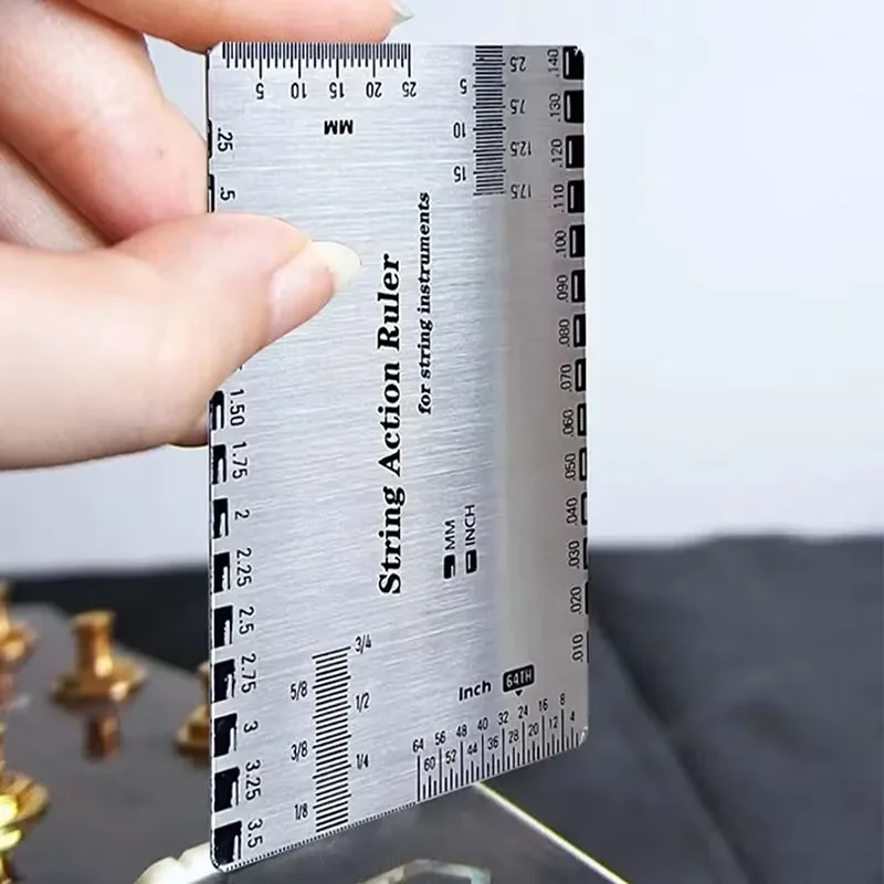 1PC Stainless Steel String Ruler String Action Gauge String Action Gauge Guitar Repair Tool For Luthiers For Guitar Ukulele Bass