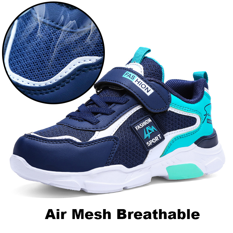 Zapatillas de deporte para niños, zapatos deportivos informales para niños, transpirables, de malla de verano, con gancho y bucle, para estudiantes y niñas, zapatos para correr escolares