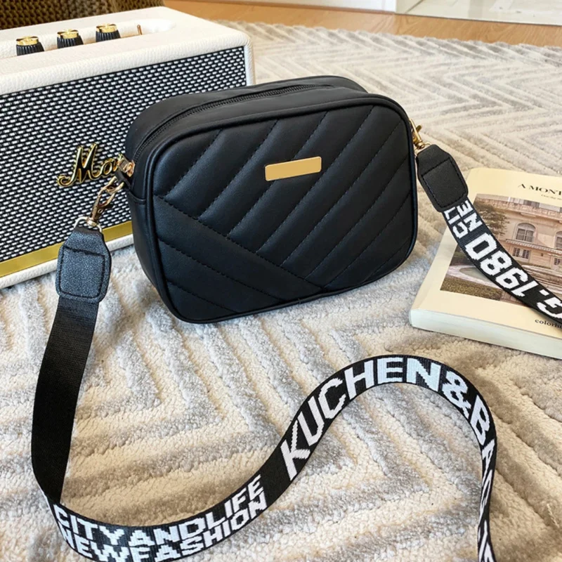 Borsa a tracolla casual per fotocamera con tracolla in PU da donna di alta qualità, borsa a tracolla per cellulare