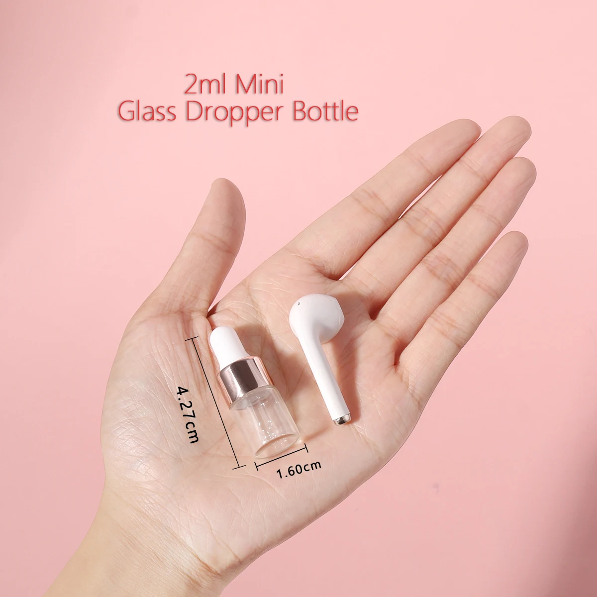 3pcs 2ml 명확한 미니 유리 Dropper 병 에센셜 오일 샘플 여행을위한 유리 눈 Dropper와 작은