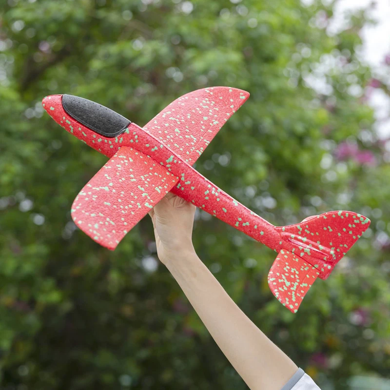 Zabawki samoloty do rzucania ręcznego z pianki EPP o dużych rozmiarach 48 cm, krętliki, odporne na nacisk, modele samolotów do użytku na zewnątrz, prezent dla chłopców i dzieci.