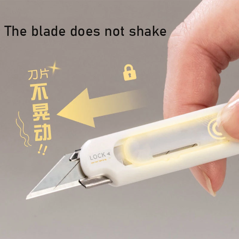 SDI Small Retractable Box Cutter สีขาว 30 °   มีดยูทิลิตี้หัตถกรรมมืออาชีพป้องกันการสั่น AutoLock ที่แน่นอน cuchillos สําหรับฟิล์ม