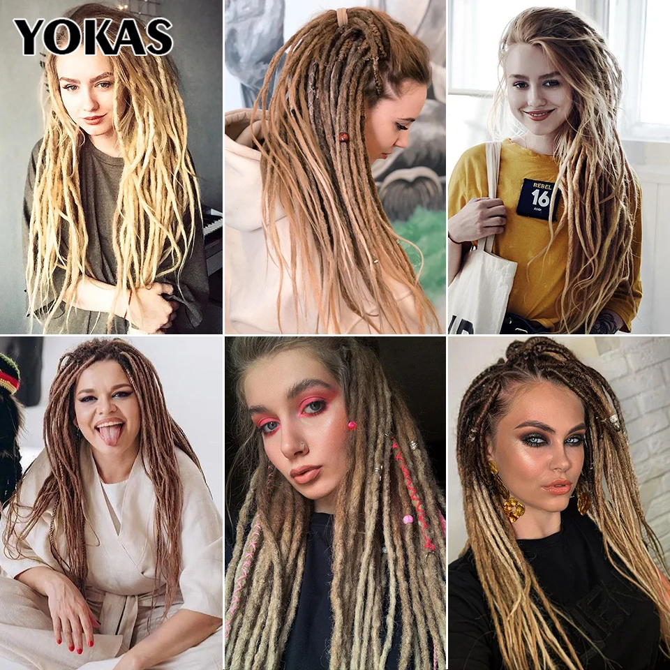 Dreadlock Phần Mở Rộng Vòng Tay Móc Tóc Tổng Hợp 24 36 Inch Oai Nối Dài Móc Bím Tóc Cho Nữ Móng Gẩy Dày Tóc YOKAS