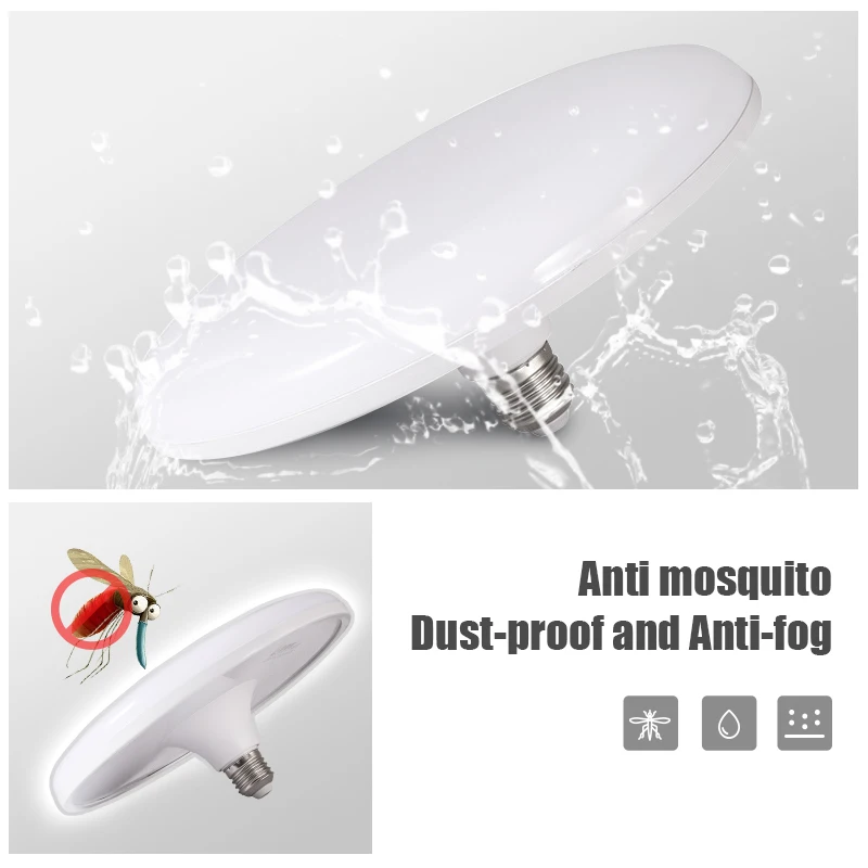 6500k Ceiling Lamp Garage Light LED Bulb AC 220v E27 Base Household Energy Saving Lamp 15W Indoor Lighting Flying Saucer Light