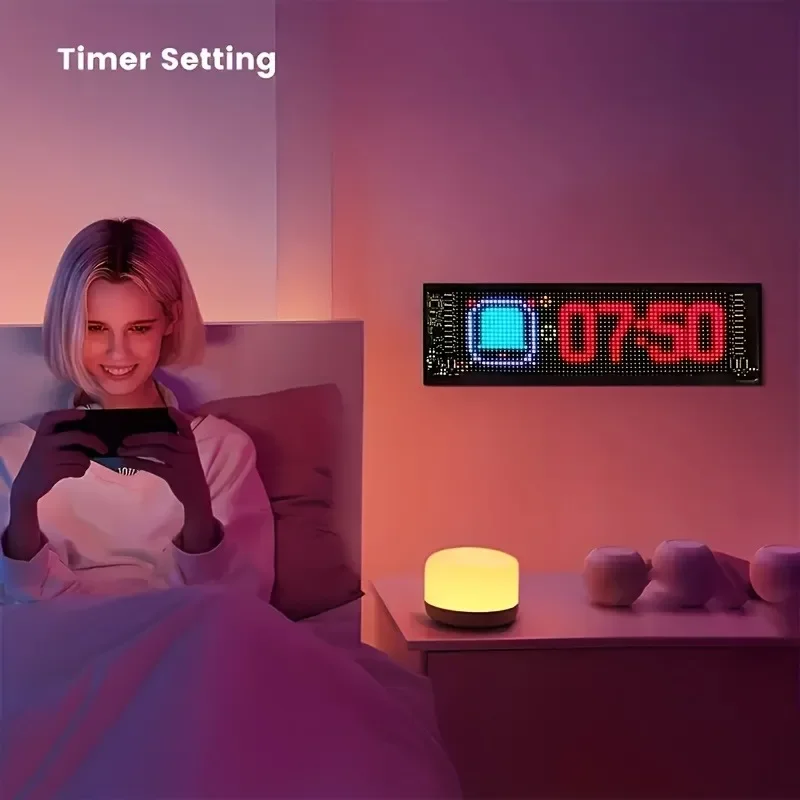 LED Matrix Pixel Panel USB 5V RGB Car Sign Bluetooth App Control Flexible Addressable Pattern Graffiti Scrolling Text Animation