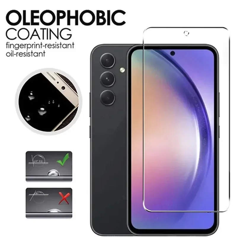 5 pezzi di vetro temperato per Samsung Galaxy A35 A54 A13 A53 A52 A12 A22 A33 A32 A06 A52S A73 A05 A04 A55 A14 C55 M55 protezione dello schermo